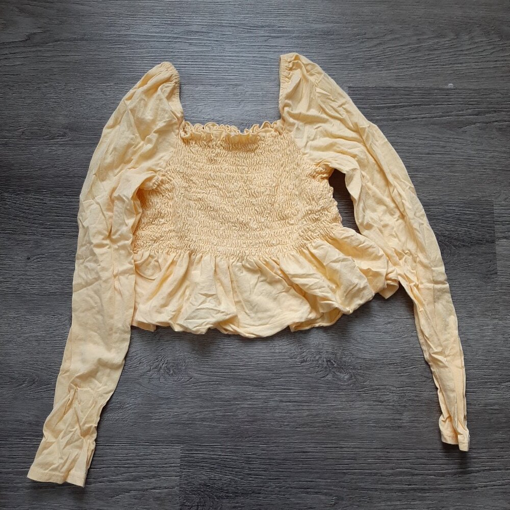 Yellow peplim crop top
